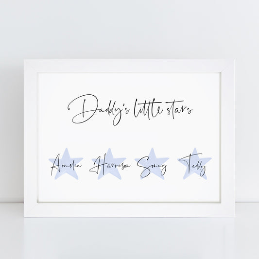 Personalised Daddy's Little Stars Print