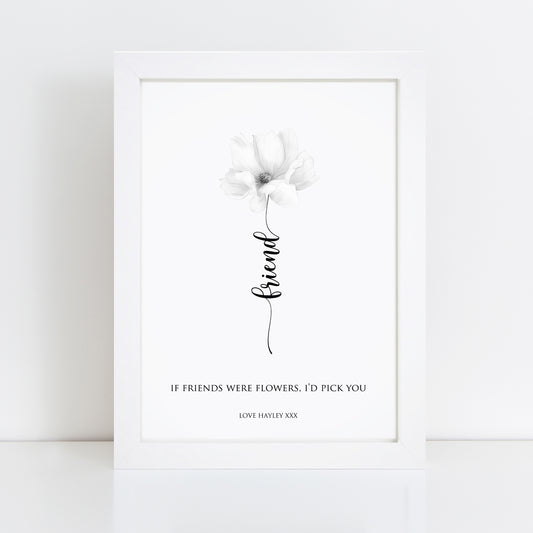 Personalised Friend Flower Print
