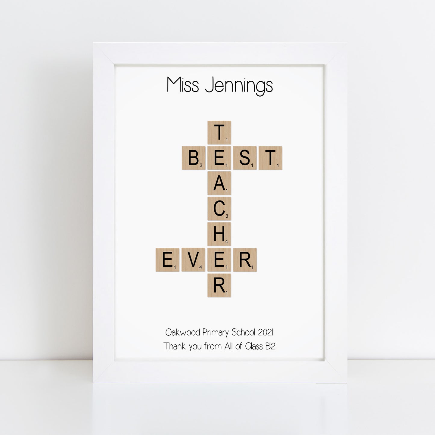 Personalised Scrabble Teacher Print