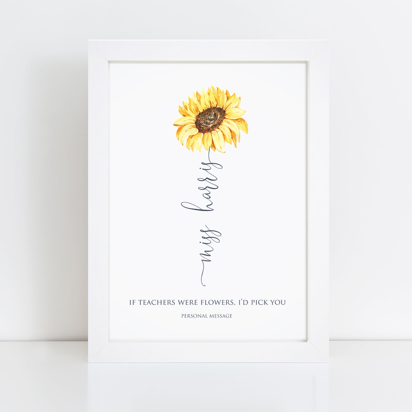 Personalised Teacher Flower Print