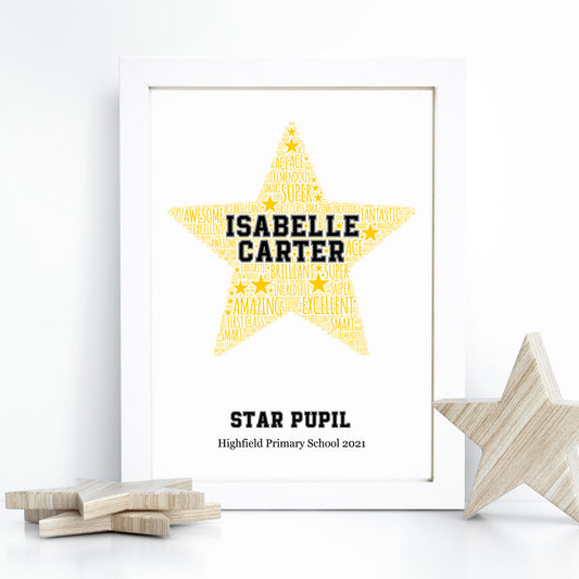 Personalised Star Word Art Print
