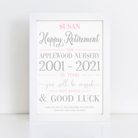 Personalised Happy Retirement Print