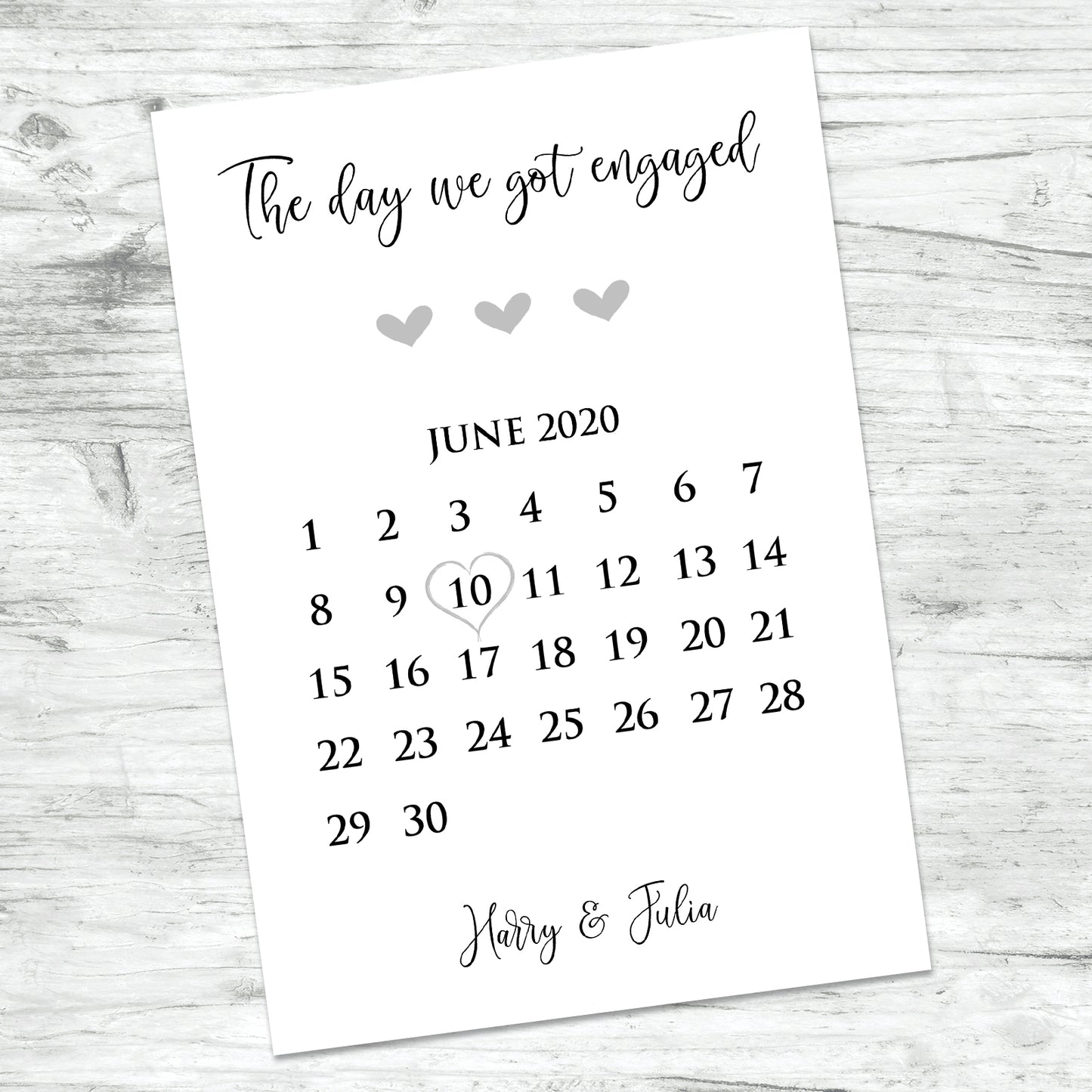 Personalised The Day We Got Engaged Print