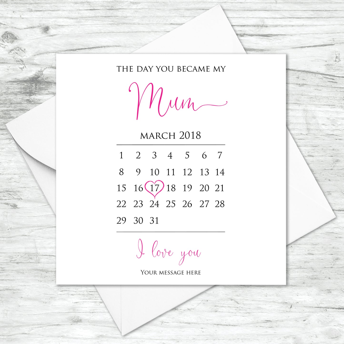 Personalised The Day You Became My Mum Card