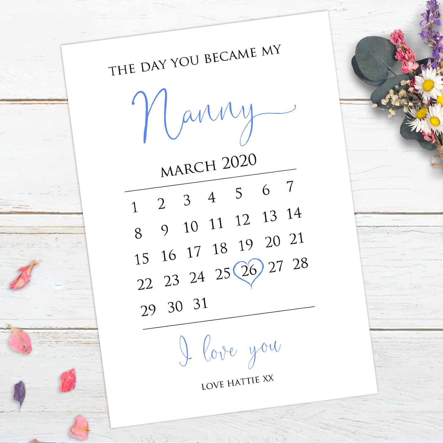 Personalised The Day You Became My Mum Calendar Print