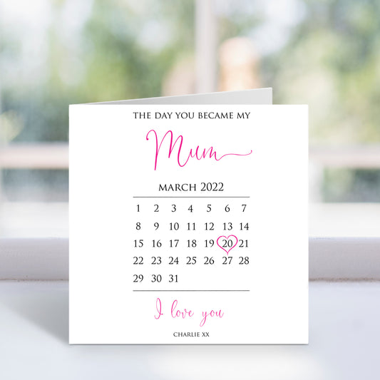 Personalised The Day You Became My Mum Card