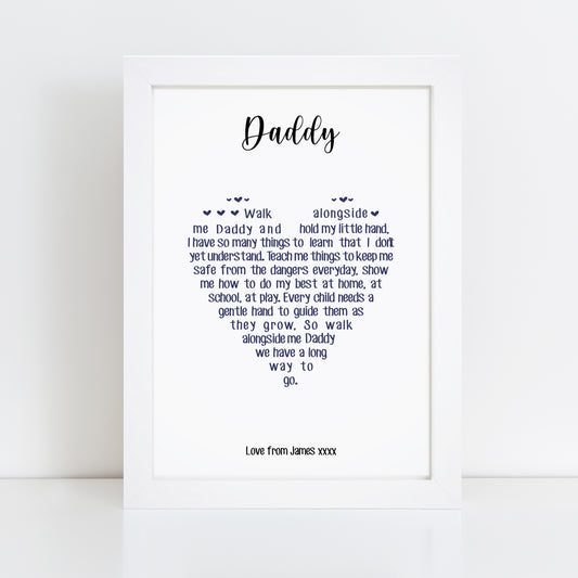 Personalised Daddy Heart Poem Print