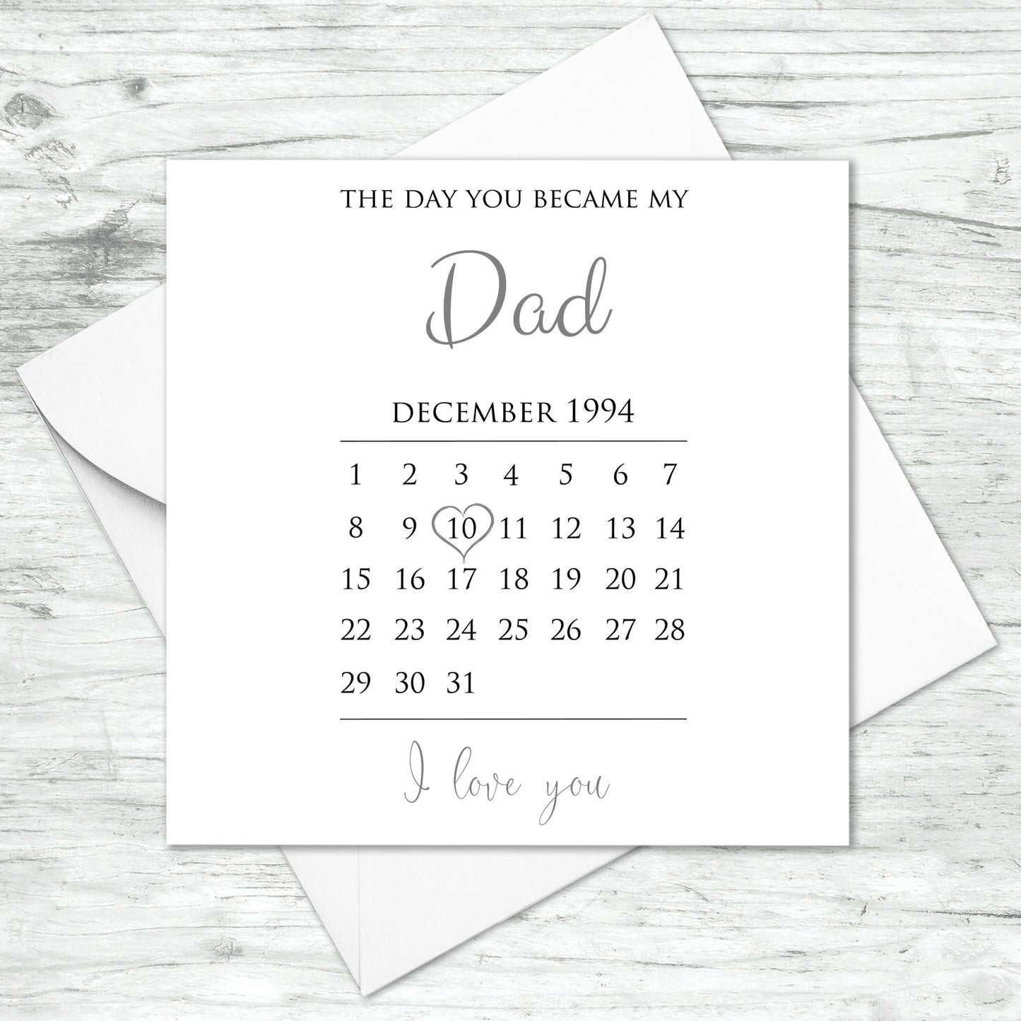 Personalised The Day You Became My Dad Calendar Card