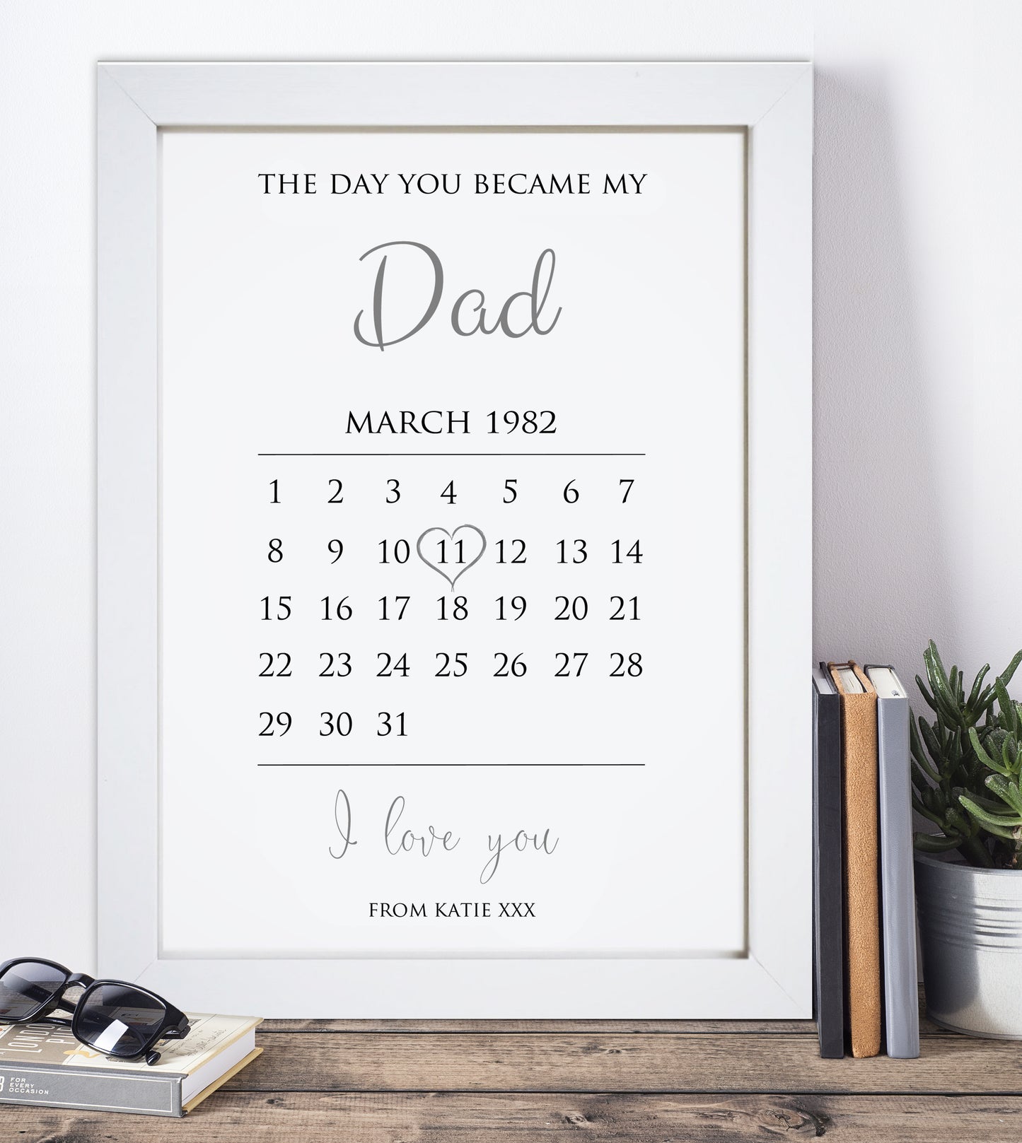 Personalised The Day You Became My Dad Calendar Print