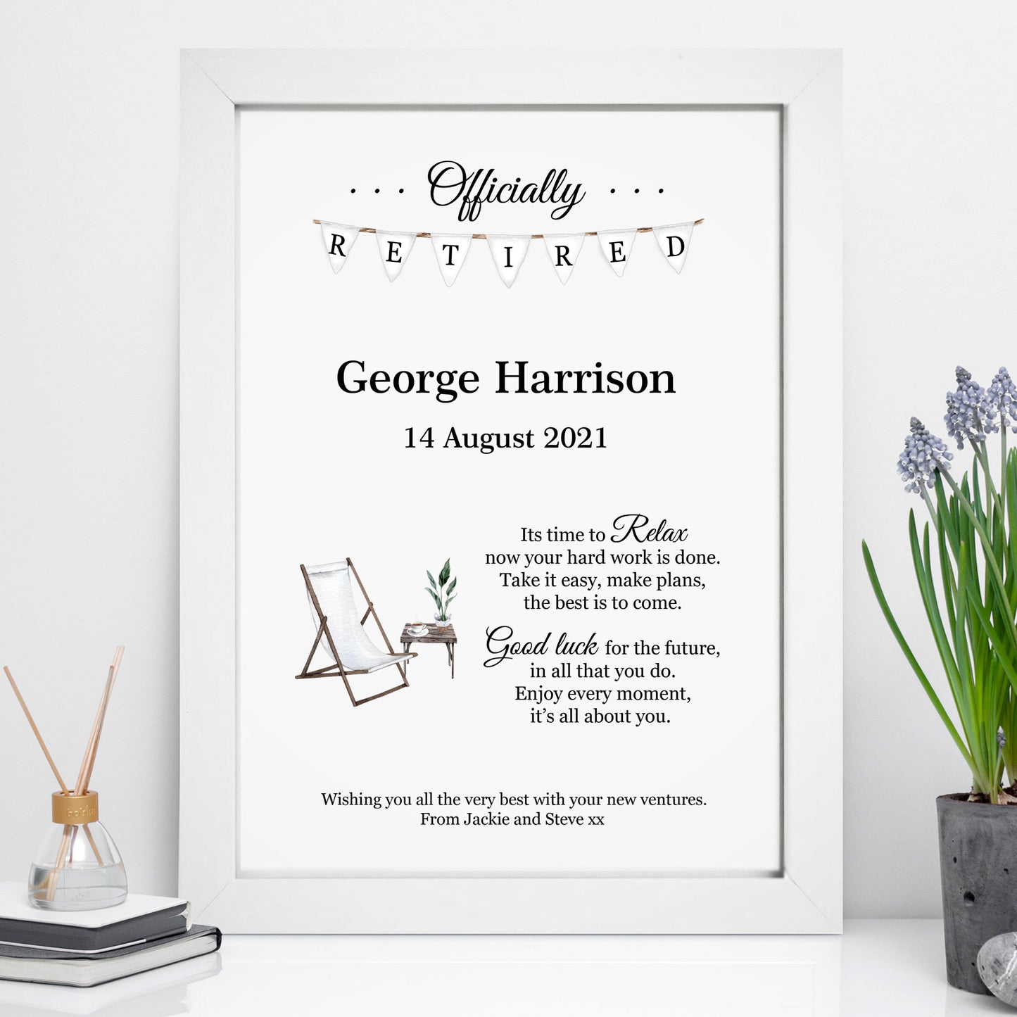 Personalised Officially Retired Print