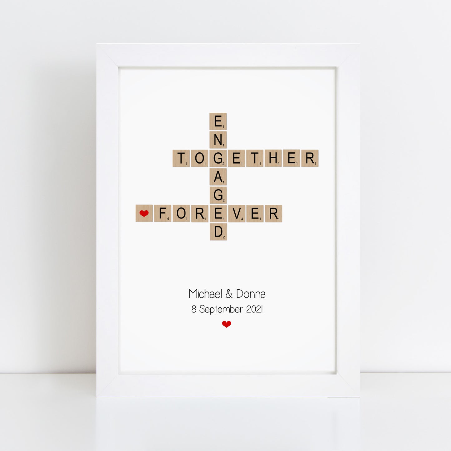Personalised Scrabble Engagement Print