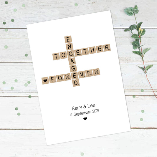 Personalised Scrabble Engagement Print
