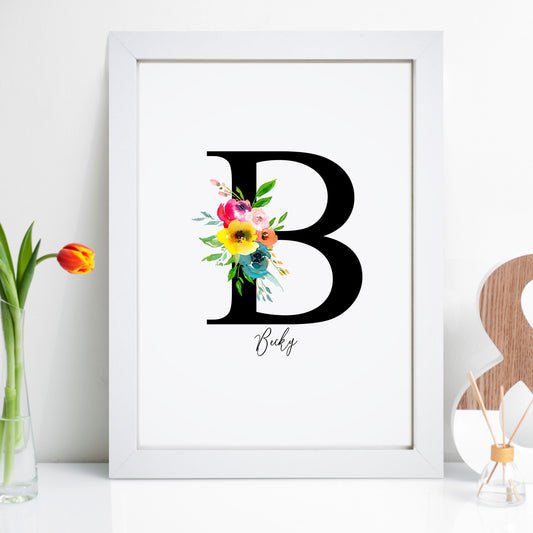 Personalised Floral Name Print