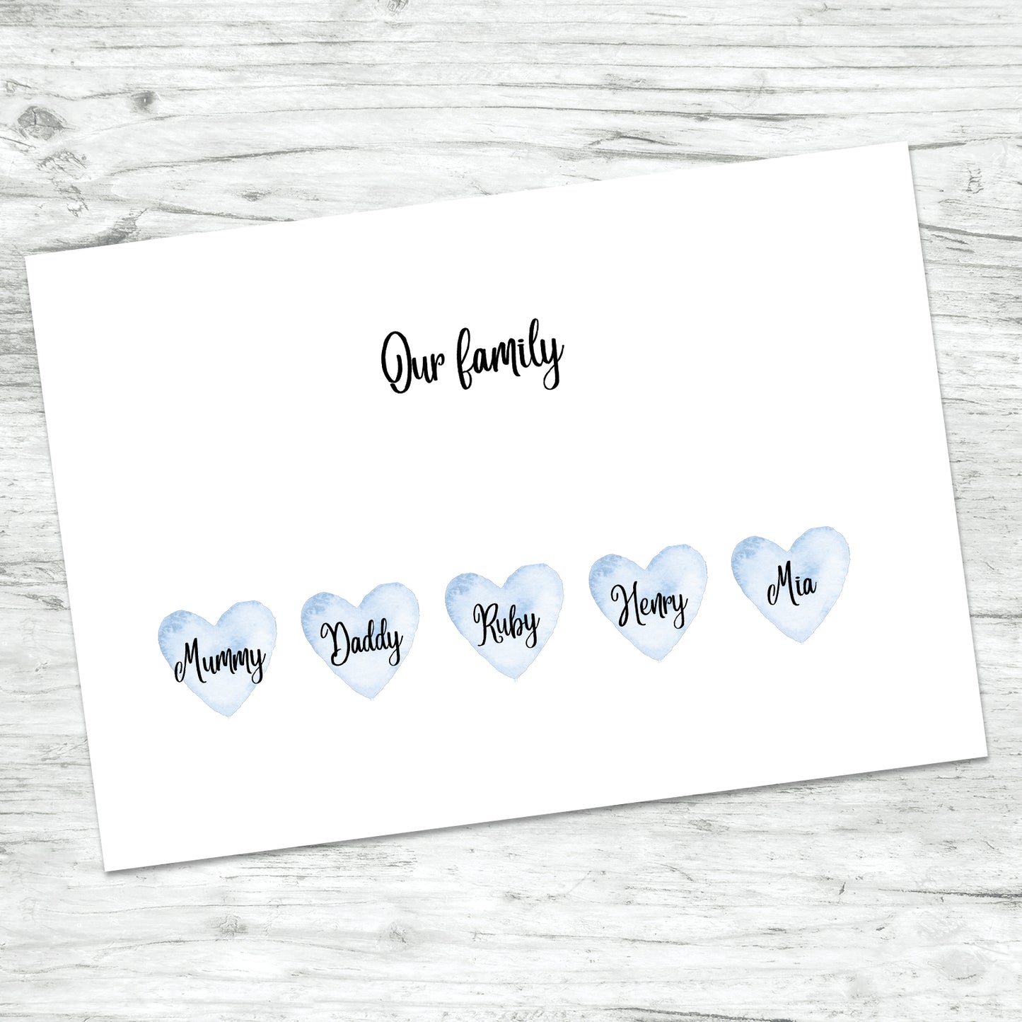 Personalised Family Heart Print