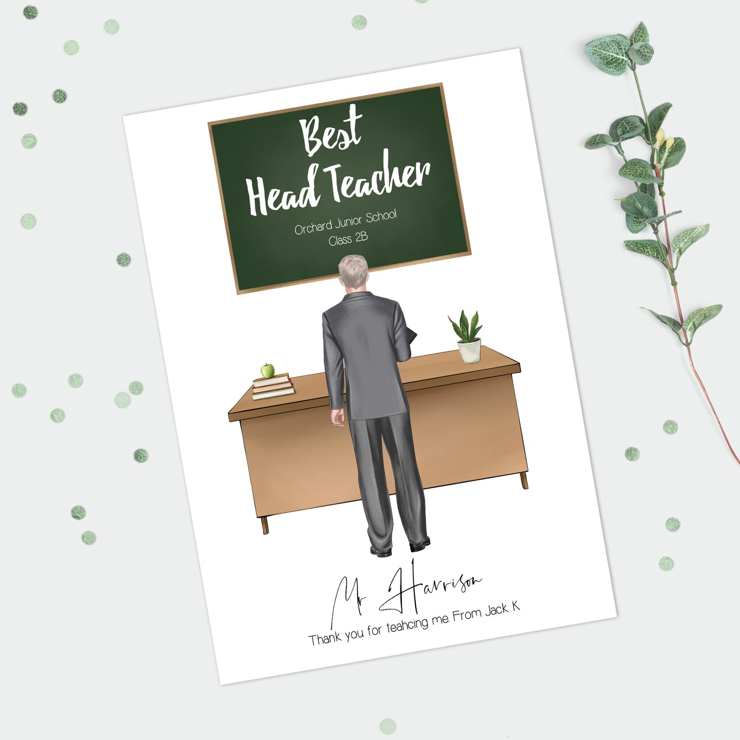 Personalised Male Teacher Print