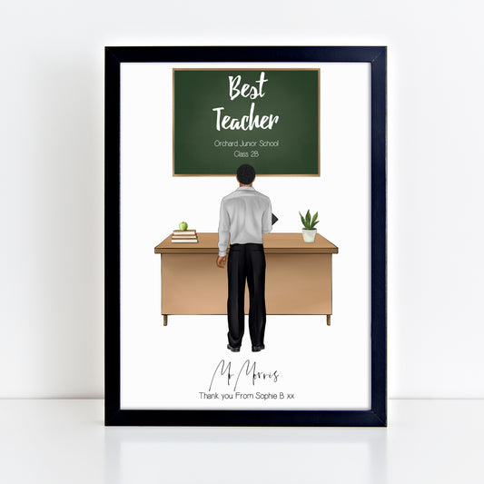 Personalised Male Teacher Print