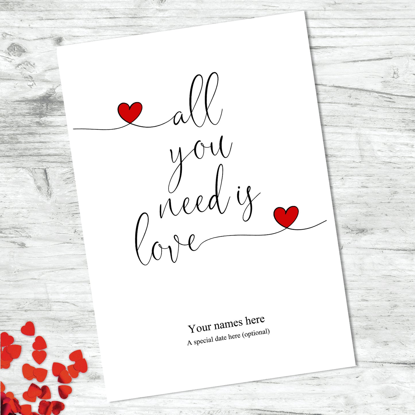 Personalised All You Need Is Love Print