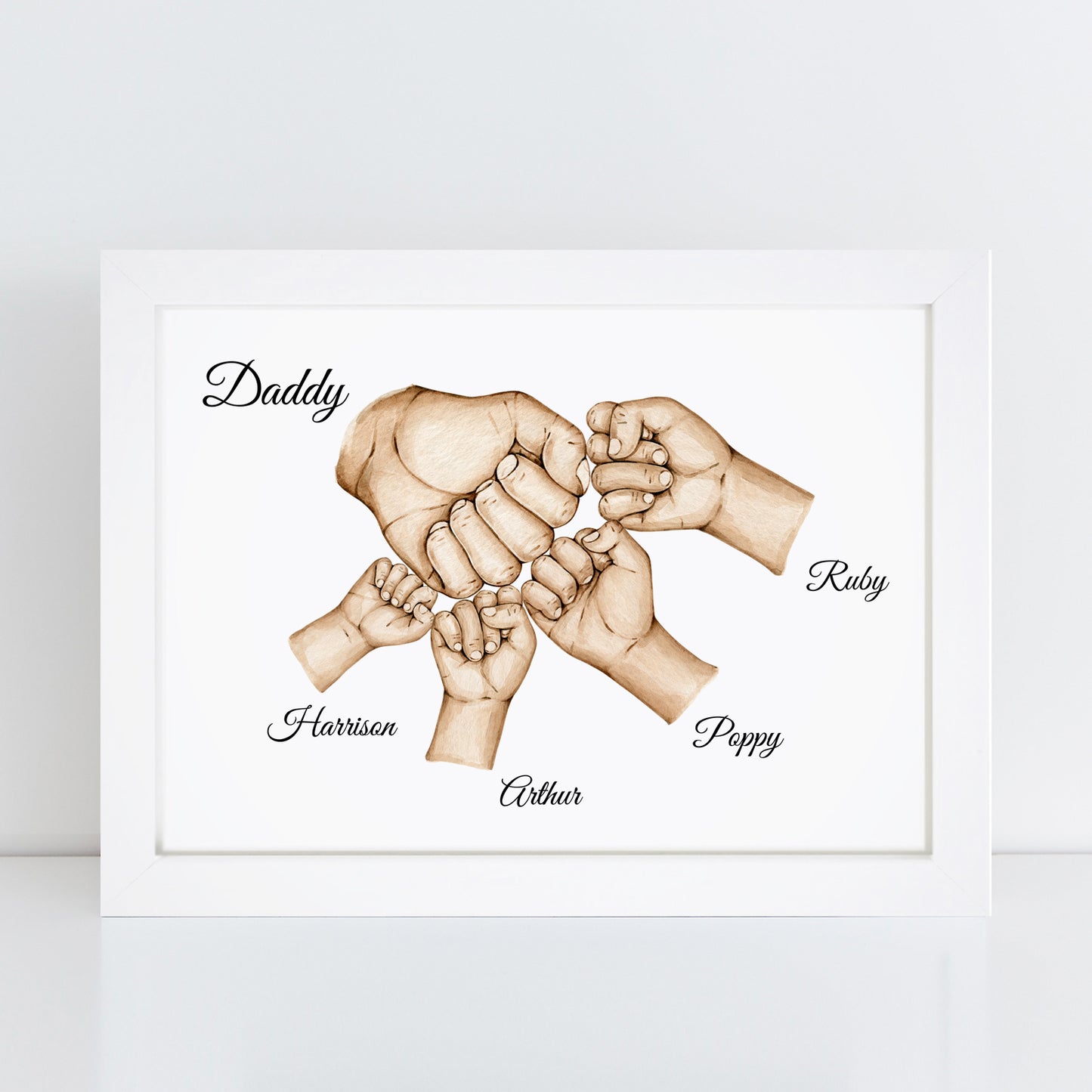 Personalised Father & Children Hand Print