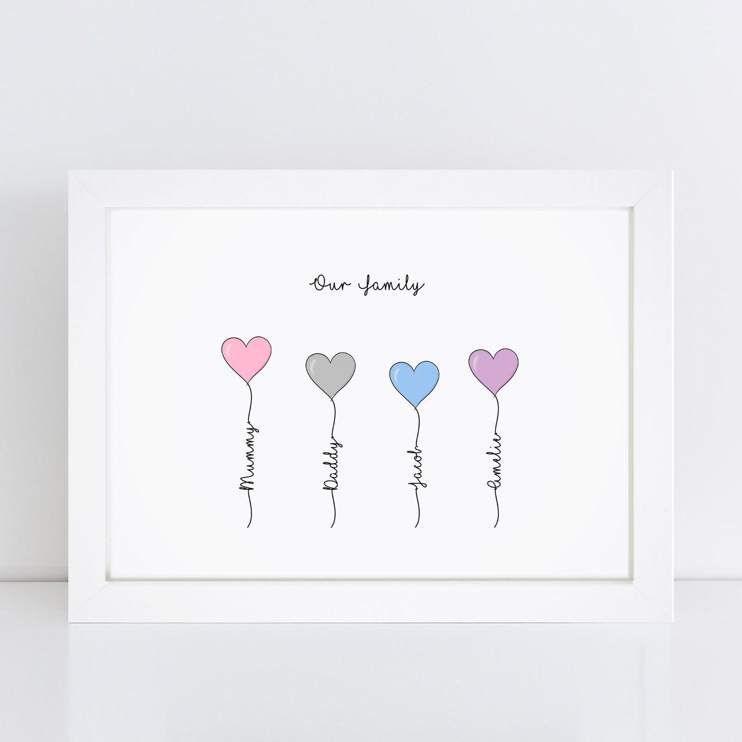 Personalised Family Heart Print