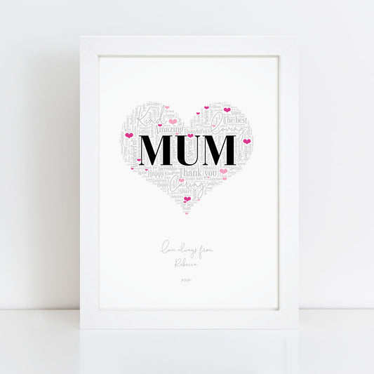 Personalised Mum Word Art Print