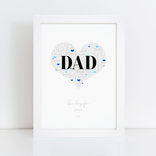 Personalised Dad Word Art Print
