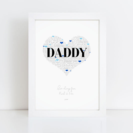 Personalised Daddy Word Art Print