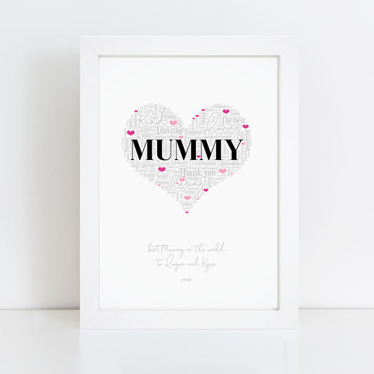 Personalised Mummy Word Art Print