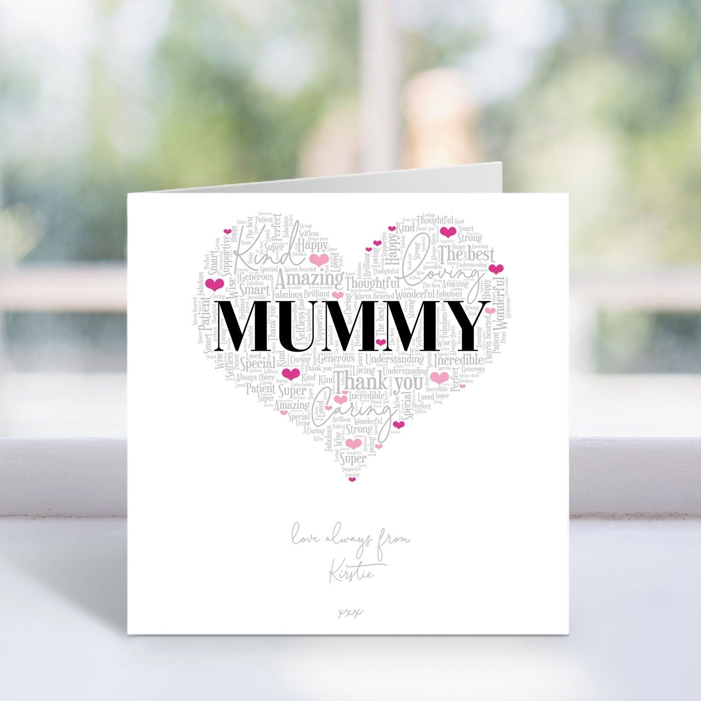Personalised Mummy Word Art Card