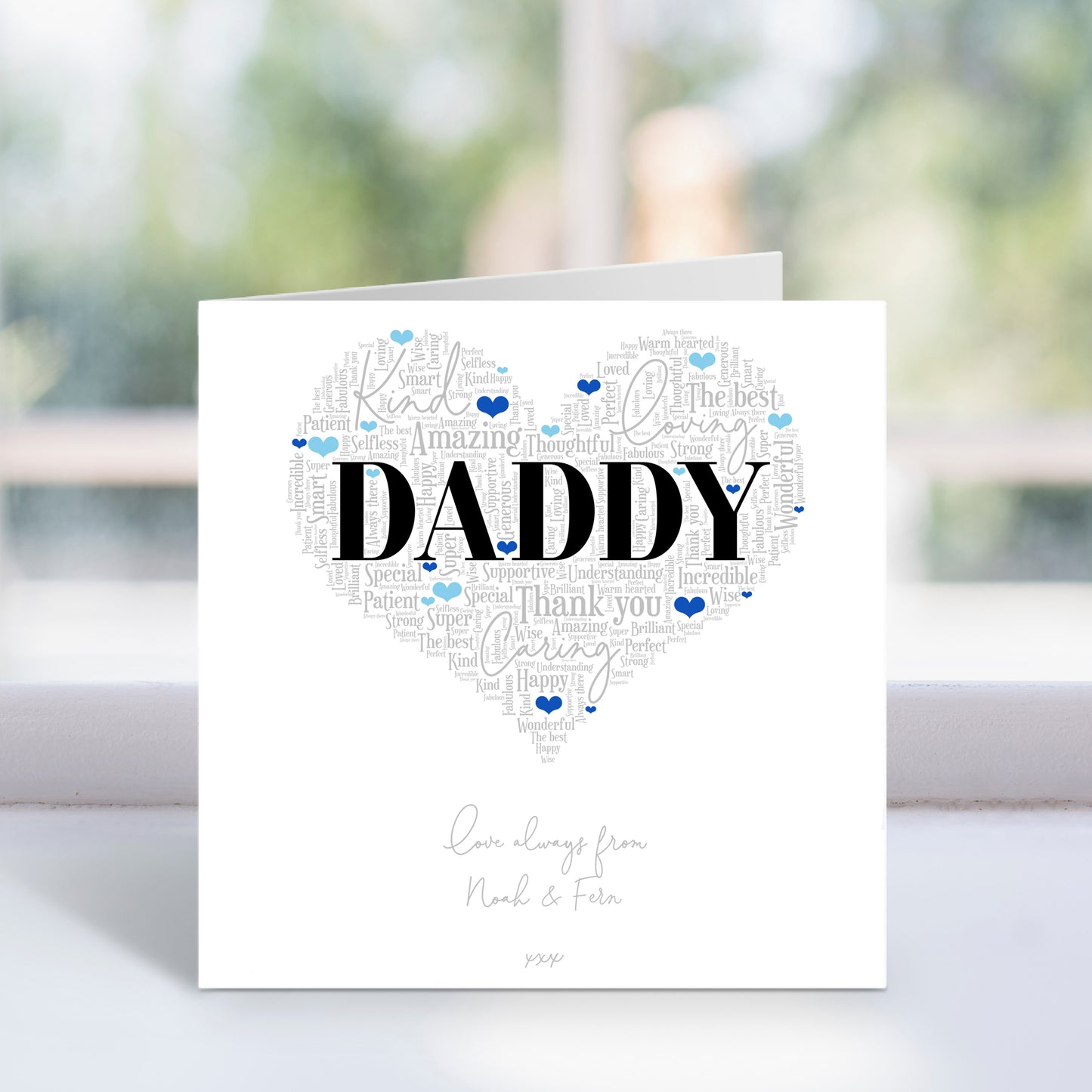 Personalised Daddy Word Art Card