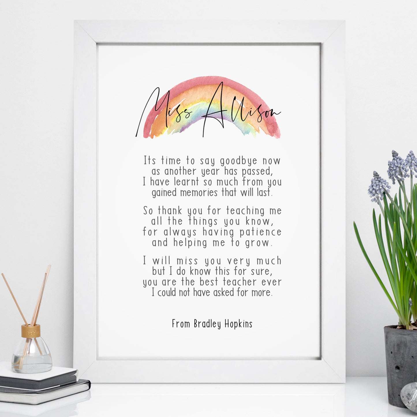 Personalised Thank You Teacher Print