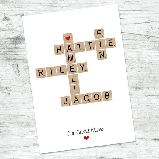 Personalised Scrabble Family Print