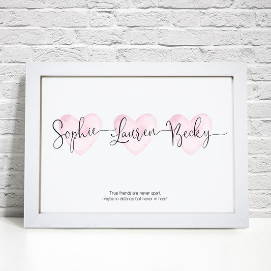 Personalised Friendship Heart Print