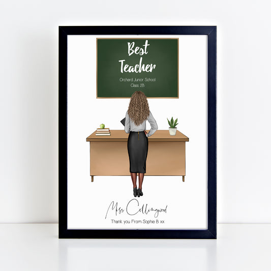 Personalised Female Teacher Print