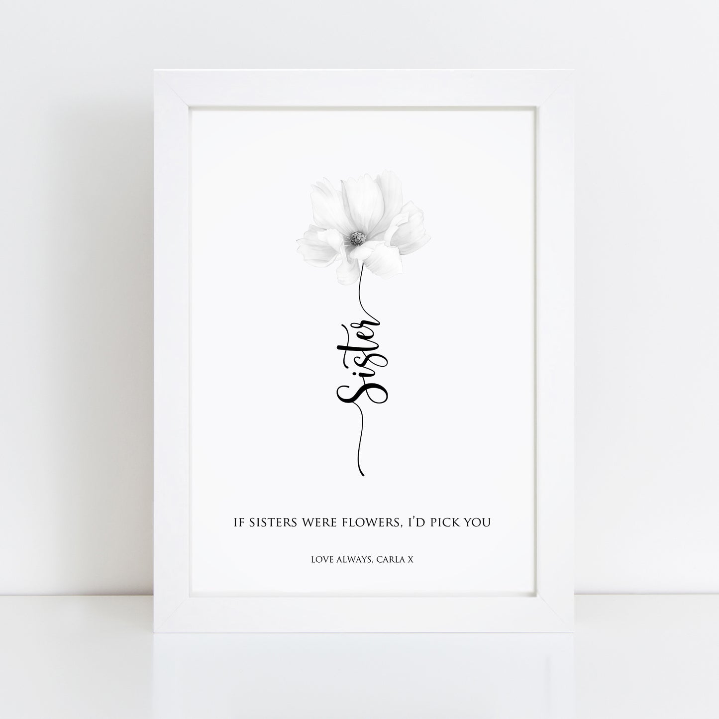 Personalised Sister Flower Print