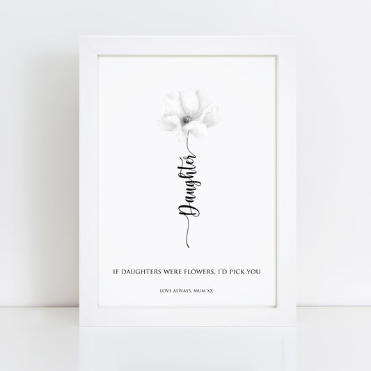Personalised Daughter Flower Print