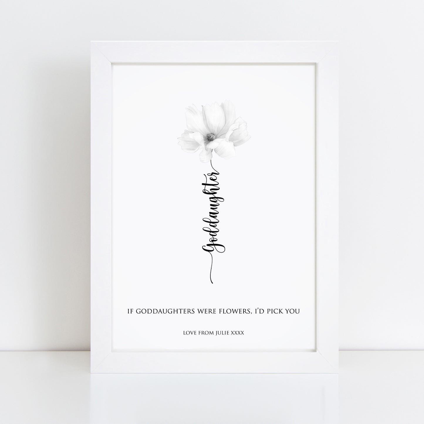 Personalised Goddaughter Flower Print