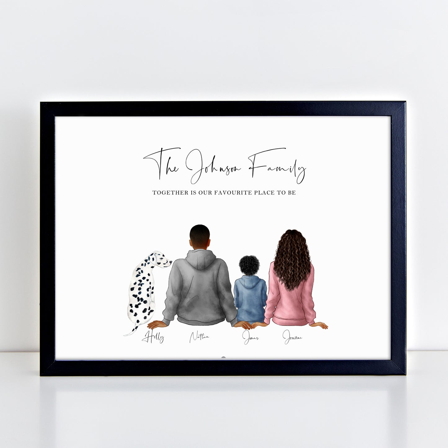 Personalised Watercolour Our Family Print