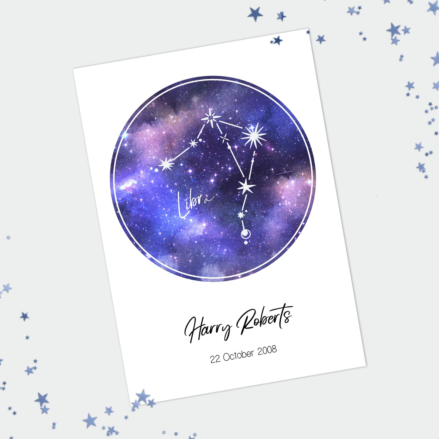 Personalised Libra Star Constellation Print