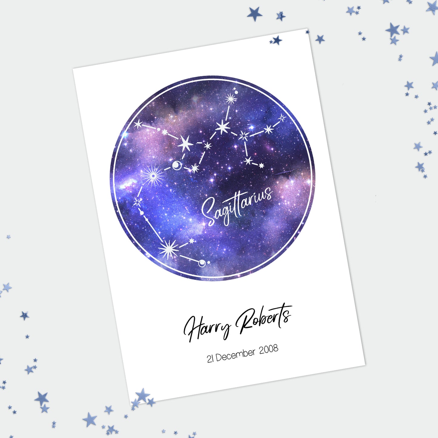Personalised Sagittarius Star Constellation Print