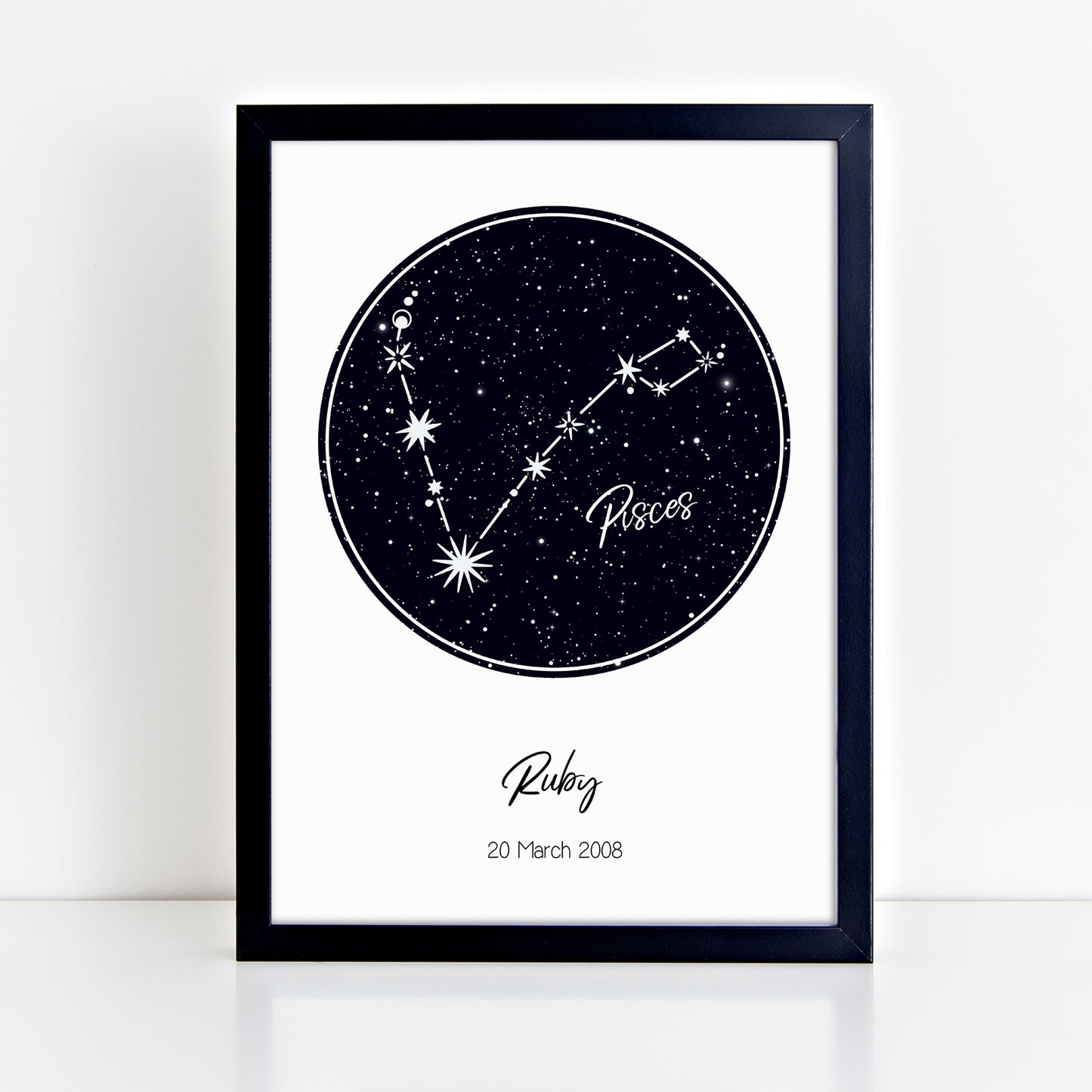 Personalised Pisces Star Constellation Print