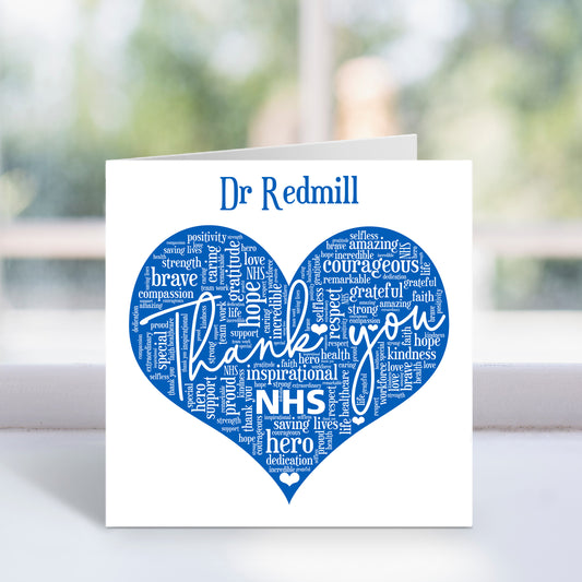 Personalised Thank You NHS Card
