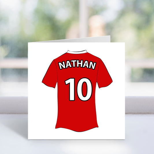 Personalised Football Shirt Card