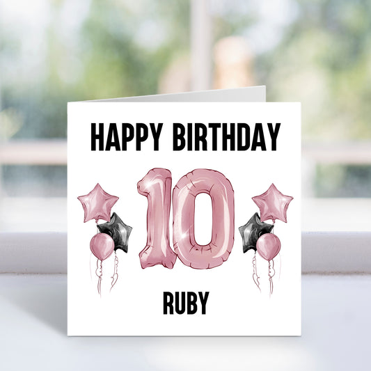Personalised 10th Birthday Card