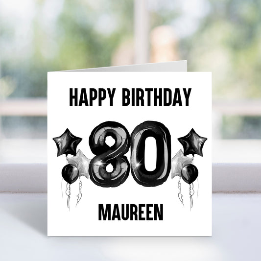 Personalised 80th Birthday Card