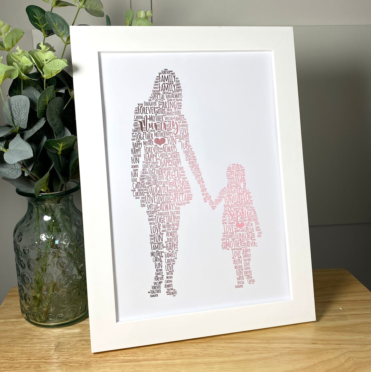 Personalised Foil Mother & Child Word Art Print