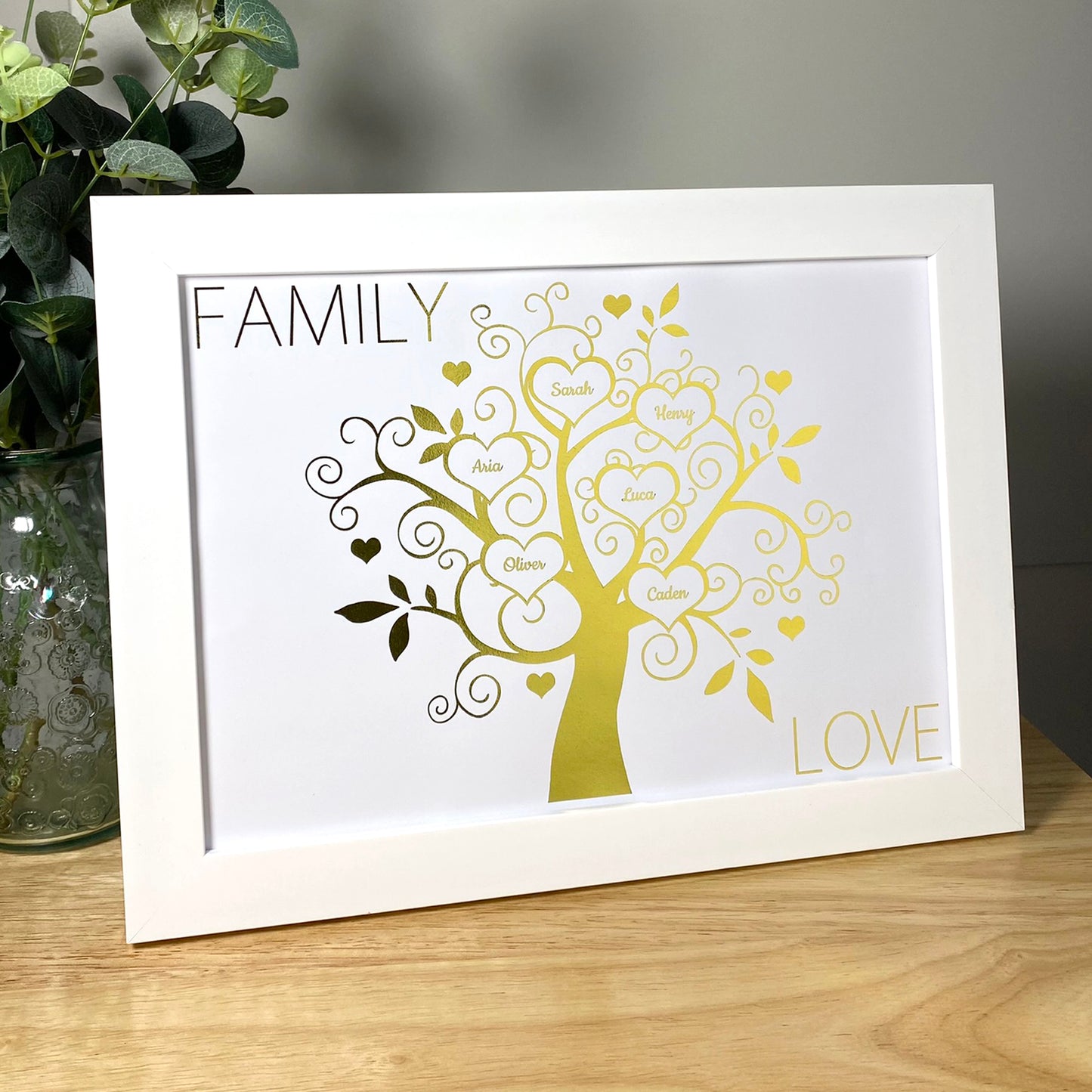 Personalised Foil Metallic Family Tree Print
