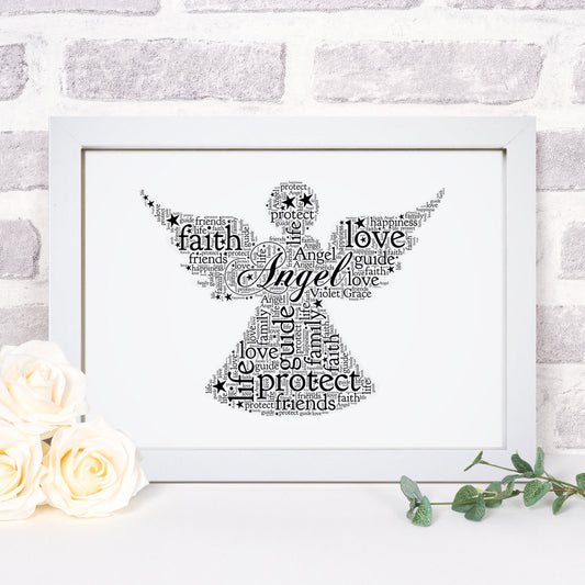 Personalised Angel Word Art Print