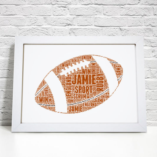 Personalised American Football Word Art Print