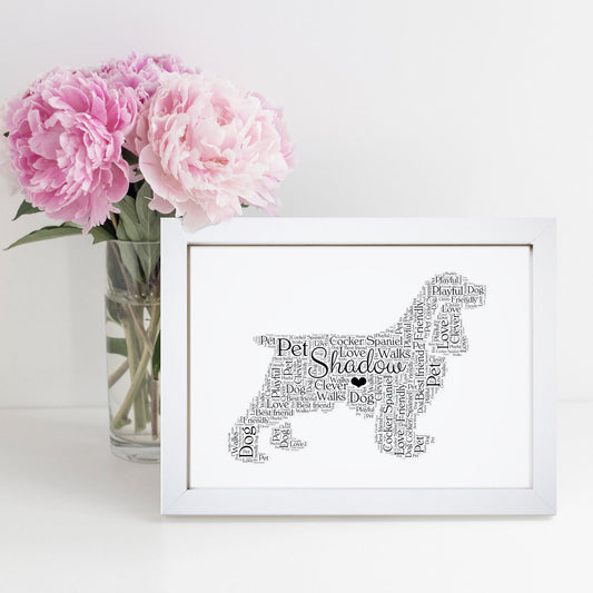 Personalised Cocker Spaniel Word Art Print
