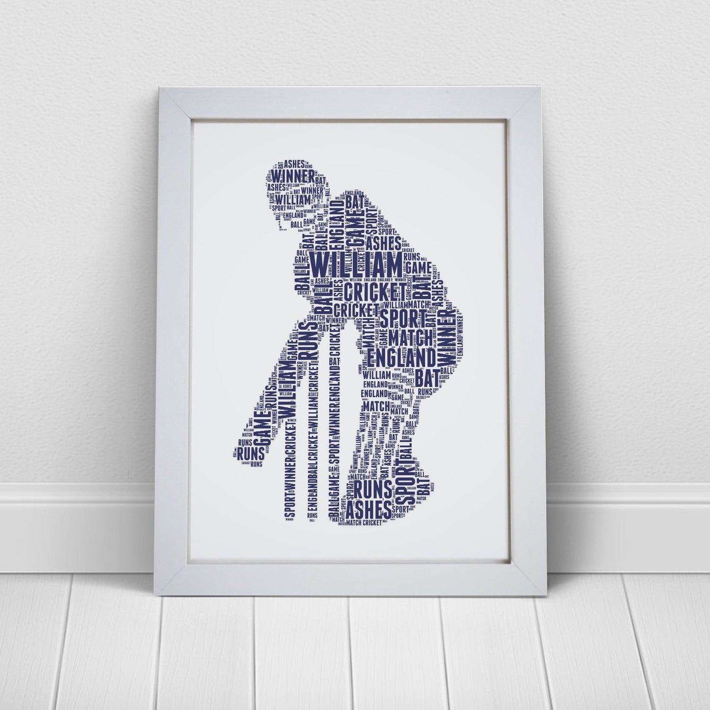 Personalised Cricket Player Word Art Print